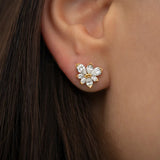 Asymmetric Blossom Diamond Earrings