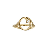 Reverie Open Circle Baguette Diamond Signet Ring
