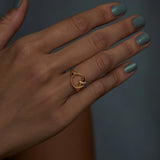 Reverie Open Circle Baguette Diamond Signet Ring