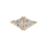 Salt & Pepper Trillion Cut Diamond Rhombus Engagement Ring