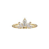 Petal Wedding Band with Marquise Cut Diamonds