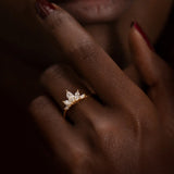 Petal Wedding Band with Marquise Cut Diamonds