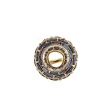 Saturn Moons Ring with Blue Sapphire & White Diamond Baguettes