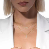Move Uno 2 Rows Pave Diamond Necklace