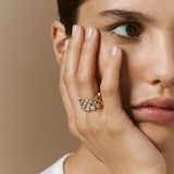 Viltier 18kt Yellow Gold and Diamond Cascade Clique Ring