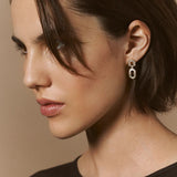 Viltier 18k Yellow Gold Mother of Pearl & Diamond Magnetic Solo Earrings