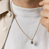Viltier 18k Yellow Gold Oval Sapphire Bezel Set Birthstone Charm