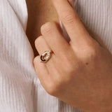 Viltier 18k Yellow Gold  Diamond & Onyx Magnetic Semi Ring