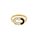 Viltier 18k Yellow Gold  Diamond & Onyx Magnetic Semi Ring