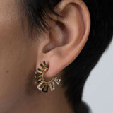 Peruffo 18k Yellow Gold Diamond Love Letter Mini Mohawk Earrings