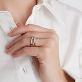 Morrell Diamond Elongated Link Cuff Ring