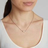 Diamond & Elongated Hexagonal Rock Crystal Necklace