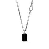 Sterling Silver and Black Rhodium Tablet Charm