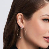 Phillips House 18k Yellow Gold and Diamond Loop Drop Earrings