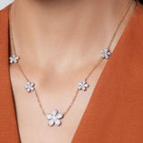 Phillips House 18k Yellow & White Gold Five Station Diamond Floral Graduated Necklace