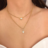 Phillips House 18k Yellow Gold and Platinum Pear Shaped Diamond Necklace