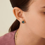 Marco Bicego Japiur Collection 18k Yellow Gold Blue Topaz Stud Earrings
