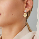 Marco Bicego Lunaria Collection 18k Yellow Gold Petite Diamond Double Drop Earrings