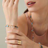 Marco Bicego Paradise Collection 18k Yellow Gold Mixed Topaz Single-Strand Bracelet