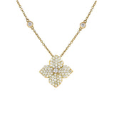 Piranesi 18k Yellow Gold Fiore Small Diamond Flower Necklace