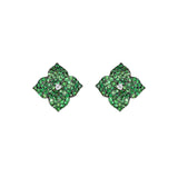 Piranesi 18k Yellow Gold Fiore Small Green Tsavorite Flower Earrings