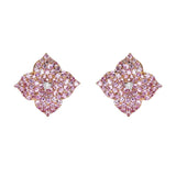 Piranesi 18k Rose Gold Fiore Large Pink Sapphire Flower Earrings