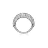 Piranesi 18k White Gold Small Diamond Pave Dome Ring