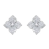 Piranesi 18k White Gold Fiore Large White Diamond Flower Earrings