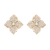 Piranesi 18k Rose Gold Fiore Large White Diamond Flower Earrings