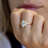 Marquise Diamond Cluster Engagement Ring