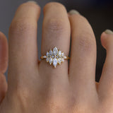 Marquise Diamond Cluster Engagement Ring