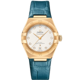 29 mm, yellow gold on leather strap