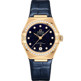 29 mm, yellow gold on leather strap