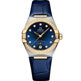 36 mm, steel - yellow gold on leather strap