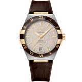 41 mm, steel - yellow gold on leather strap