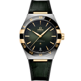 41 mm, steel - yellow gold on leather strap