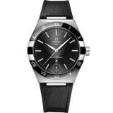 41 mm, steel on leather strap
