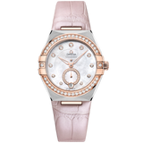 34 mm, steel - Sedna™ gold on leather strap