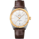 39 mm, steel - yellow gold on leather strap