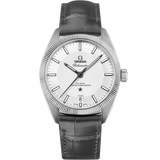 39 mm, steel on leather strap