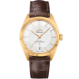 39 mm, yellow gold on leather strap