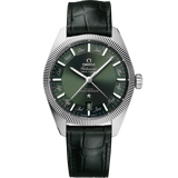 41 mm, steel on leather strap