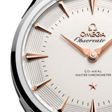 Omega 39.4 mm, O-MEGASTEEL on alligator 14013392102001