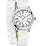 26 mm, steel on leather strap