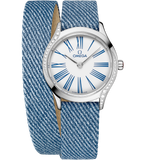 26 mm, steel on leather strap