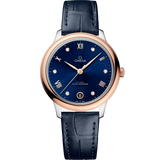 34 mm, steel - Sedna™ gold on leather strap