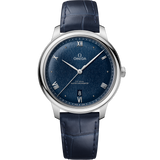 40 mm, steel on leather strap
