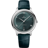 40 mm, steel on leather strap