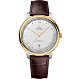 40 mm, steel - yellow gold on leather strap