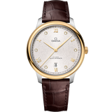 40 mm, steel - yellow gold on leather strap